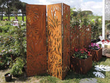 Forest screen paravent CorTen lasercut 3D leaf design