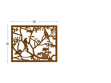 Parrots corten screen lasercut terrace and room divider