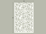 Schefflera white screen lasercut aluminium outdoor divider