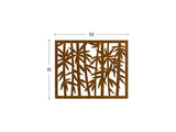 Bamboo corten screen lasercut outdoor divider