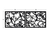 Parrots black screen lasercut aluminium terrace and room divider