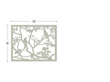 Parrots grey screen lasercut aluminium terrace and room divider