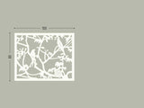 Parrots white screen lasercut aluminium terrace and room divider